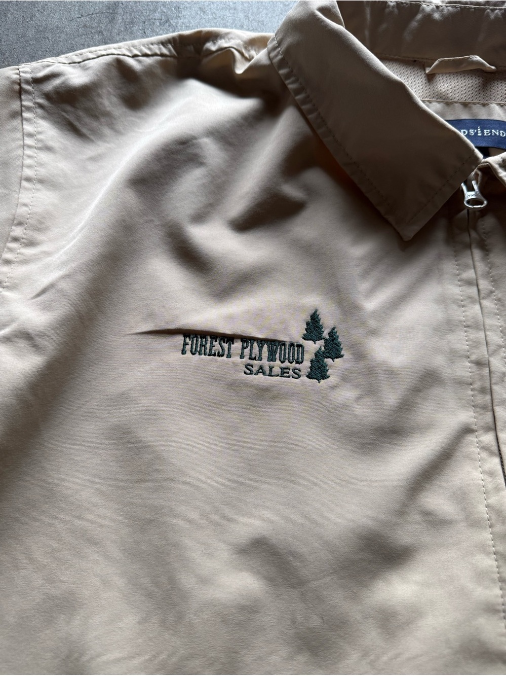Land's End Cream Zip-Front Jacket with Small Embroidered Logo - Size XL - Picture 2 of 5